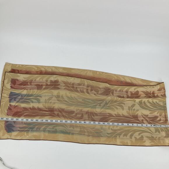 Kevin O’Brien Womens Hand Painted Silk Jacquard Scarf Gold Multi 14 x 72 - Picture 8 of 13